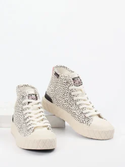 Palladium – High-Top Sneaker aus Lammleder cremeweiß