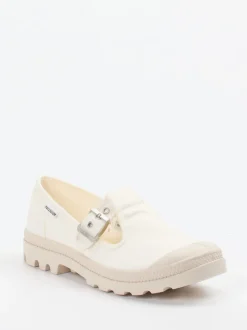 Palladium – Mary Jane Sneaker aus Canvas cremeweiß