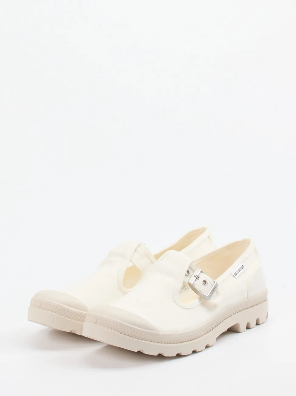 Palladium – Mary Jane Sneaker aus Canvas cremeweiß