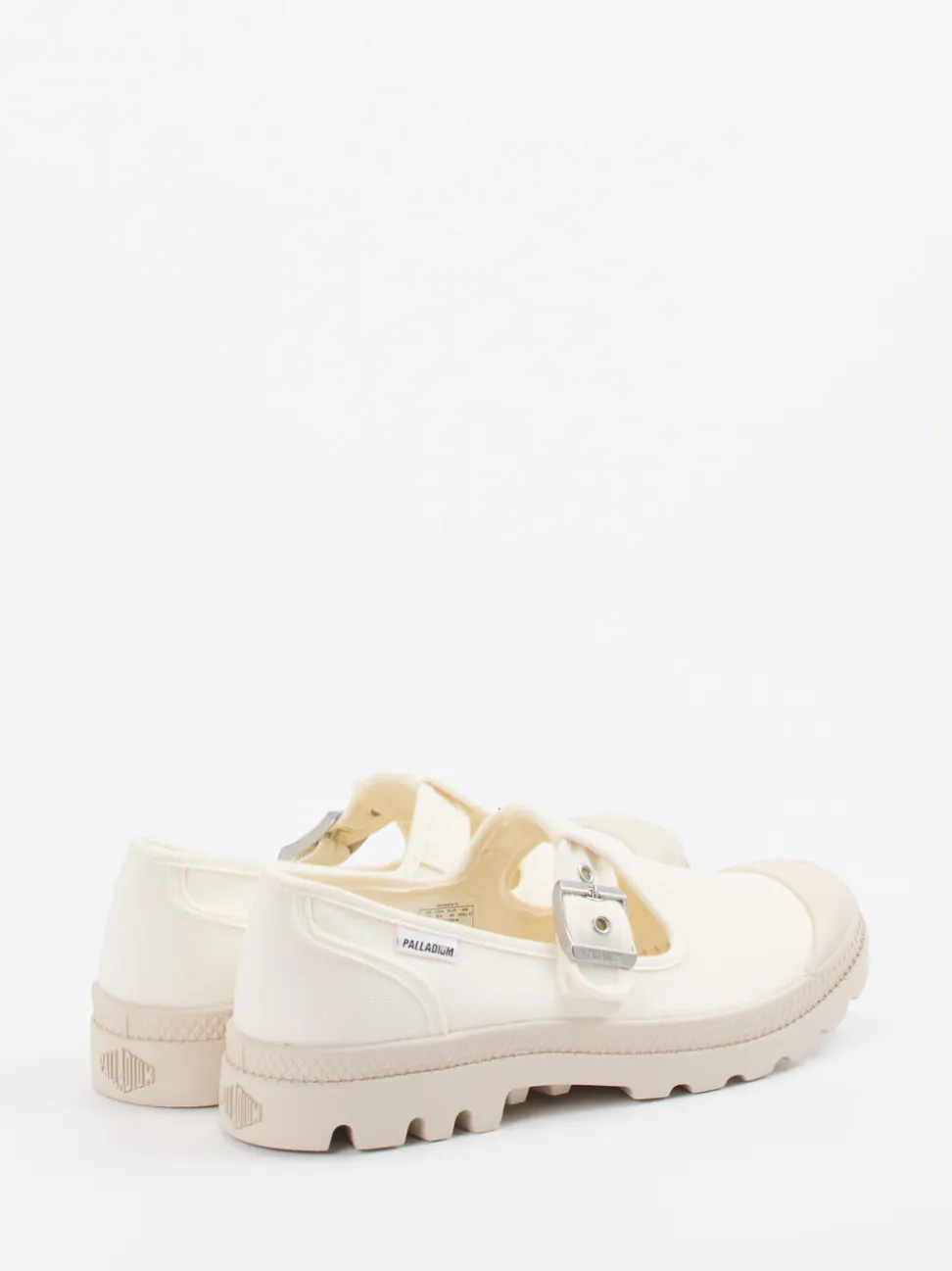 Palladium – Mary Jane Sneaker aus Canvas cremeweiß