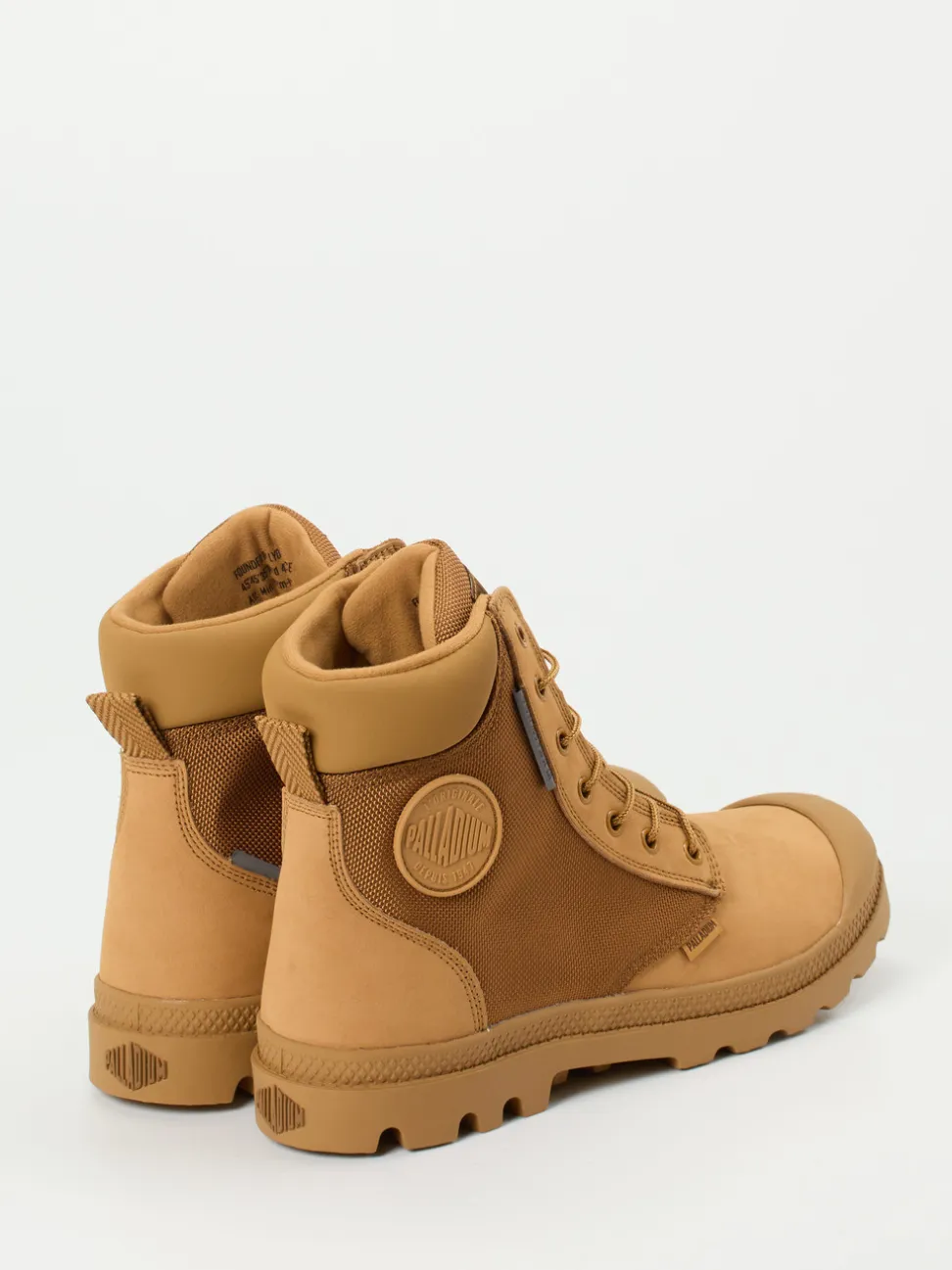 Palladium – Schnürboots aus Nubukleder in Camel