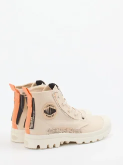 Palladium – Schnürboots aus Canvas in Beige