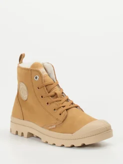 Palladium – Schnürboots aus Nubukleder camelbraun