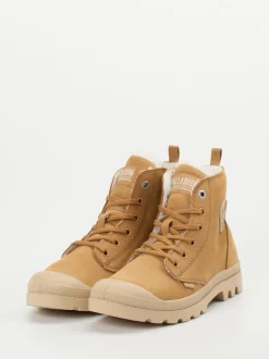 Palladium – Schnürboots aus Nubukleder camelbraun