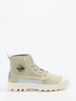 Palladium – Schnürboots aus Canvas in Sandbeige