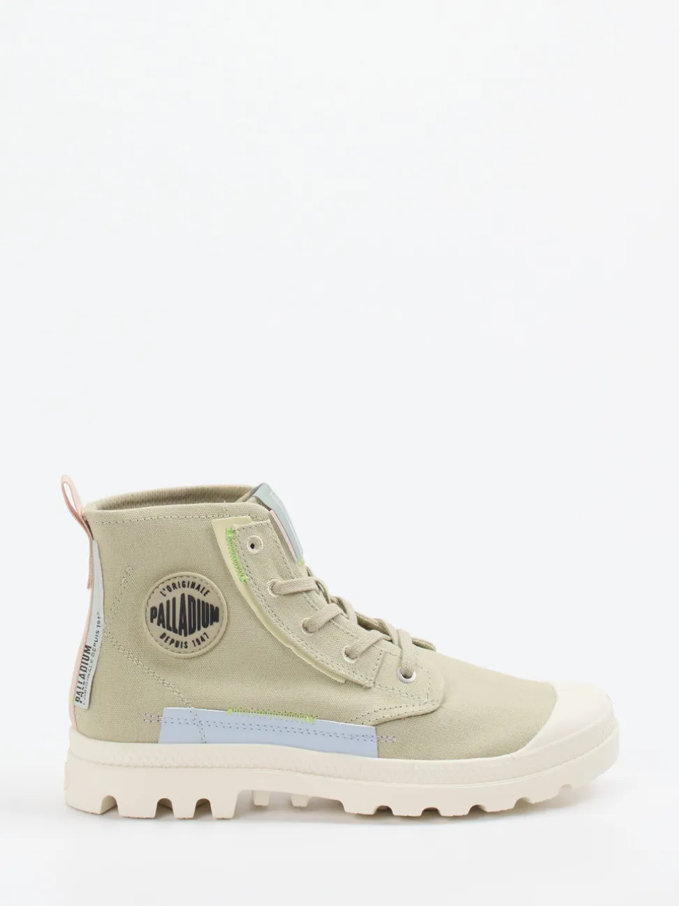 Palladium – Schnürboots aus Canvas in Sandbeige