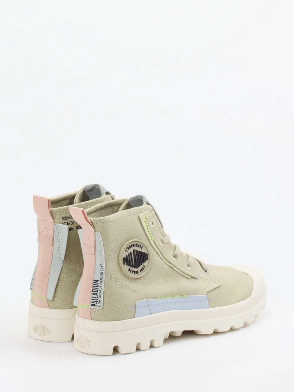Palladium – Schnürboots aus Canvas in Sandbeige