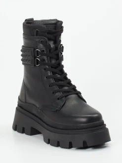 Palladium – Schnürboots aus Leder in Schwarz