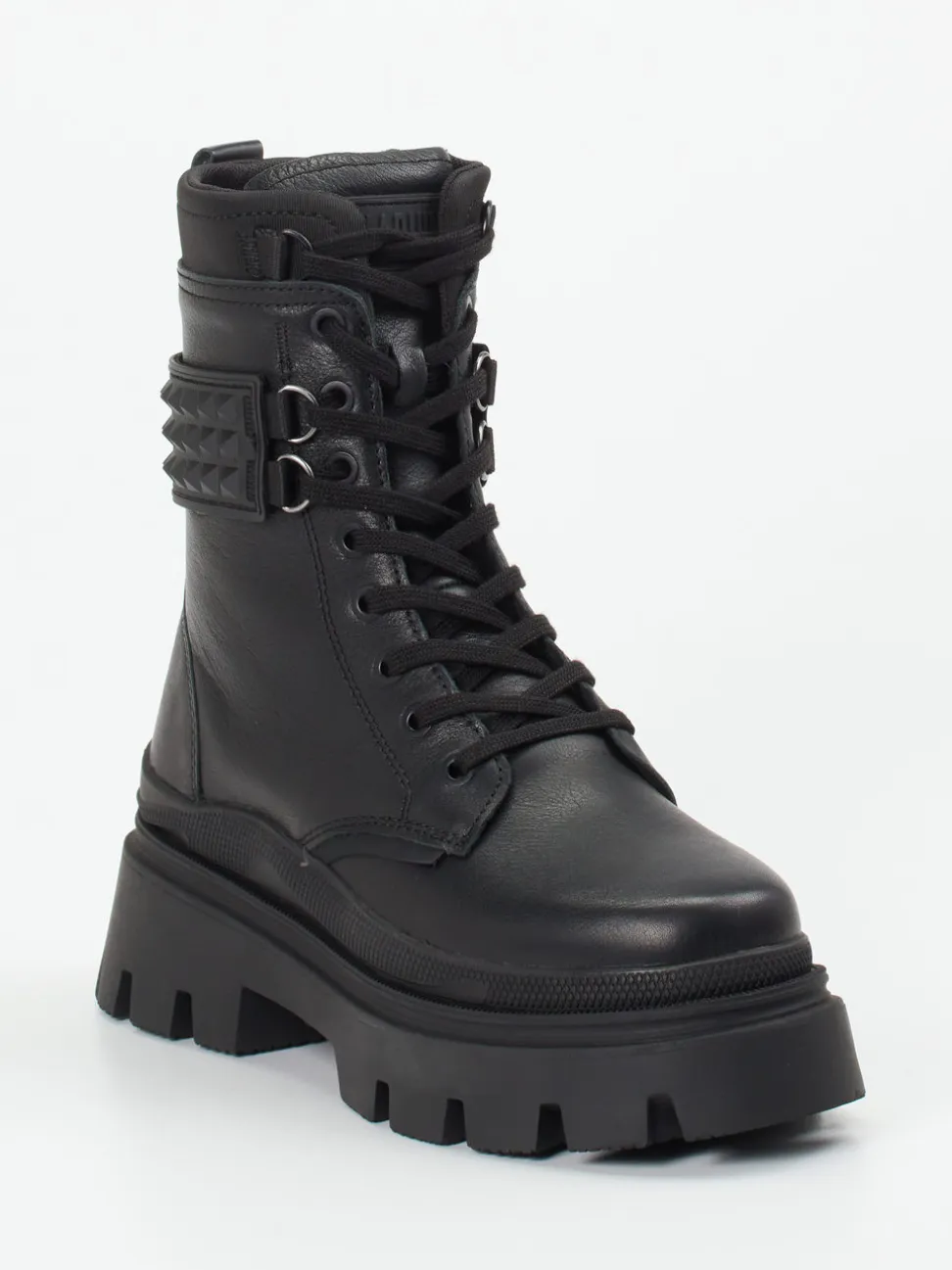 Palladium – Schnürboots aus Leder in Schwarz