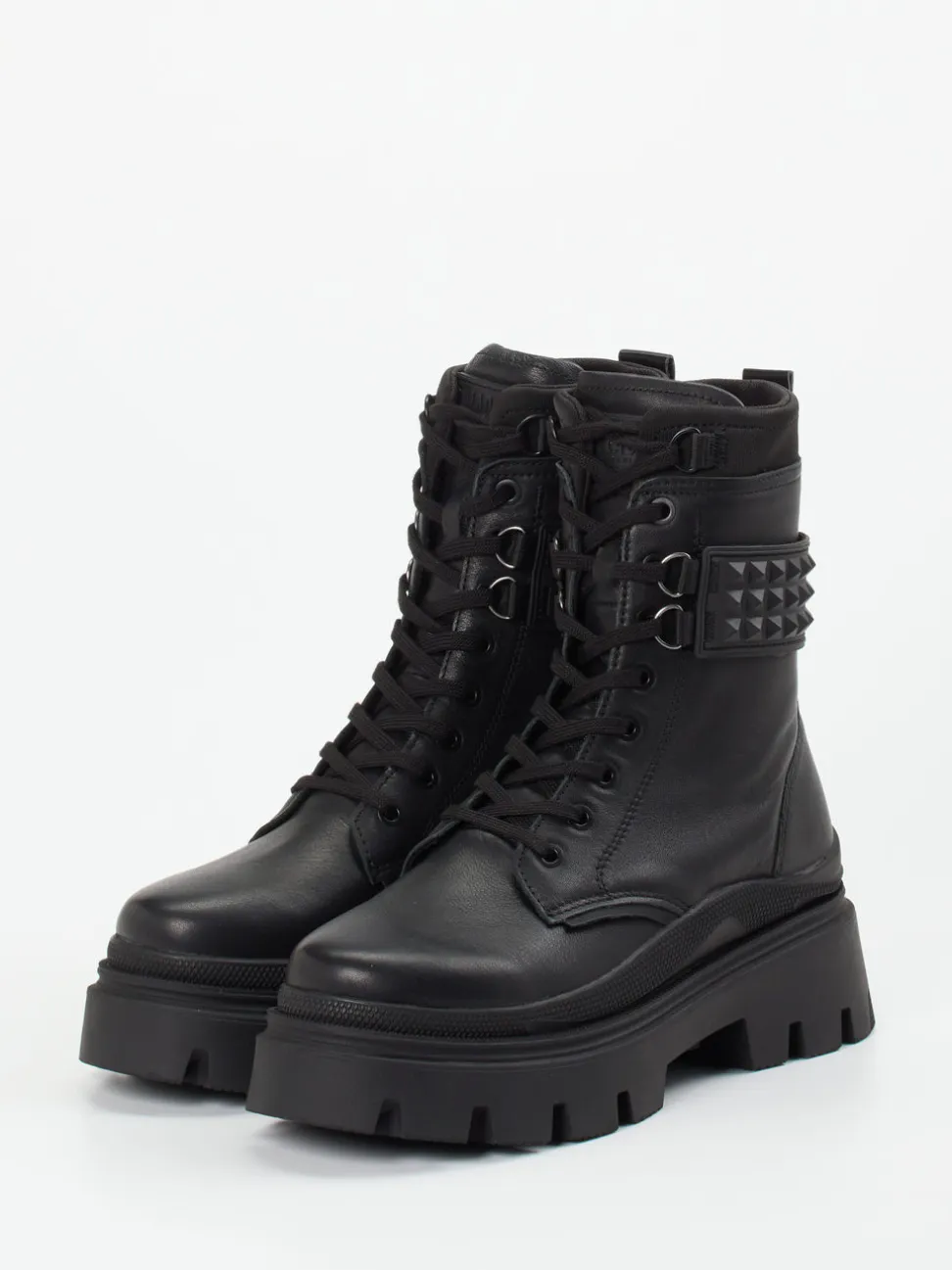 Palladium – Schnürboots aus Leder in Schwarz
