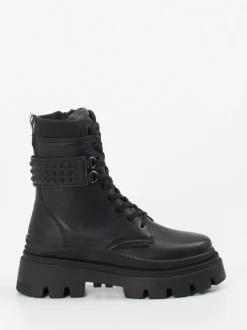 Palladium – Schnürboots aus Leder in Schwarz