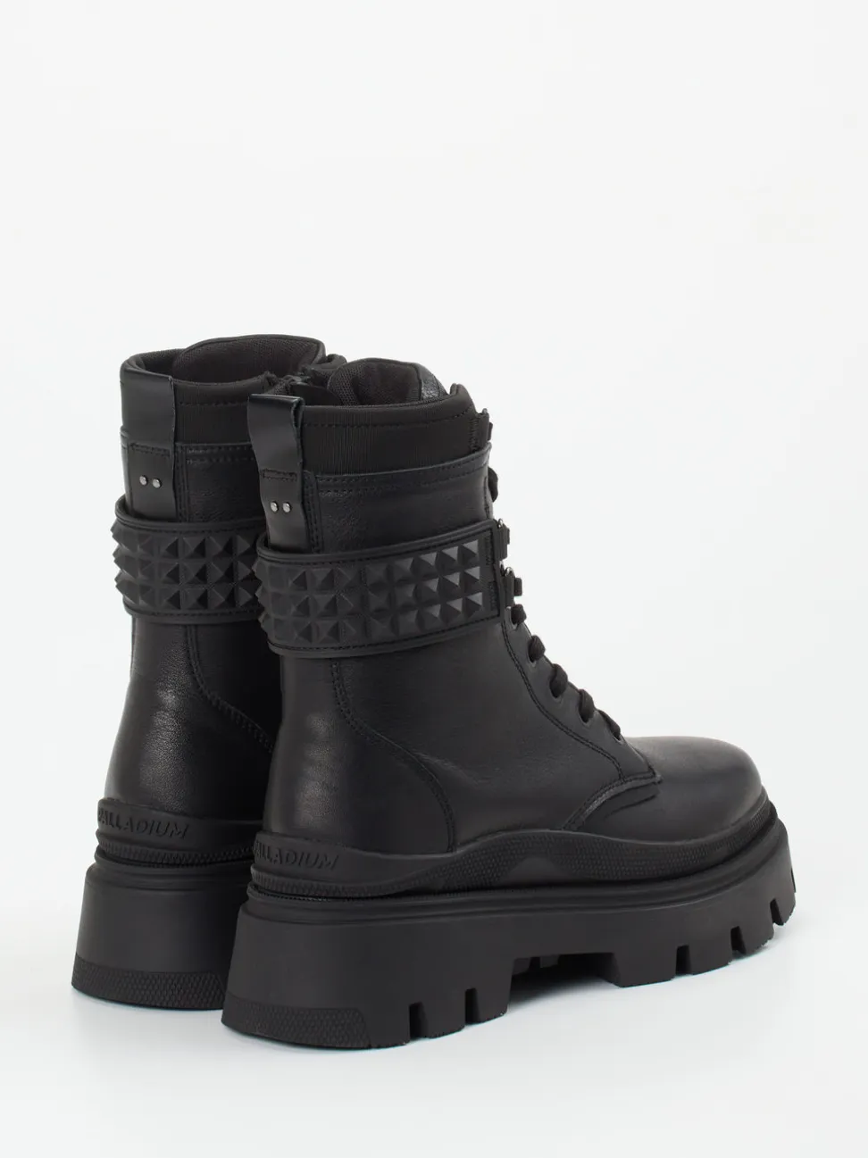 Palladium – Schnürboots aus Leder in Schwarz