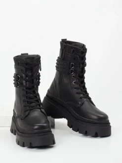 Palladium – Schnürboots aus Leder in Schwarz