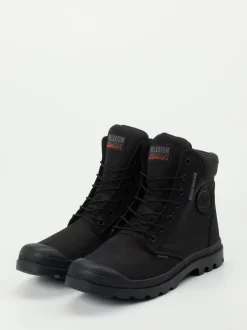 Palladium – Schnürboots aus Nubukleder schwarz