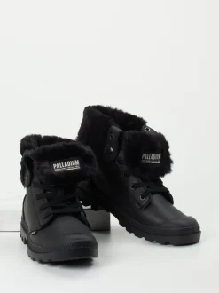 Palladium – Schnürboots aus Nubukleder schwarz