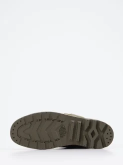 Palladium – Schnürboots aus Leder Olivgrün