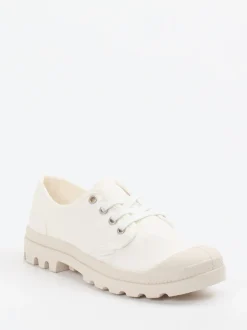 Palladium – Schnürschuhe aus Canvas in Off-White