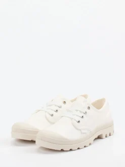 Palladium – Schnürschuhe aus Canvas in Off-White