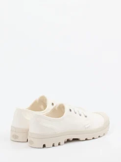 Palladium – Schnürschuhe aus Canvas in Off-White