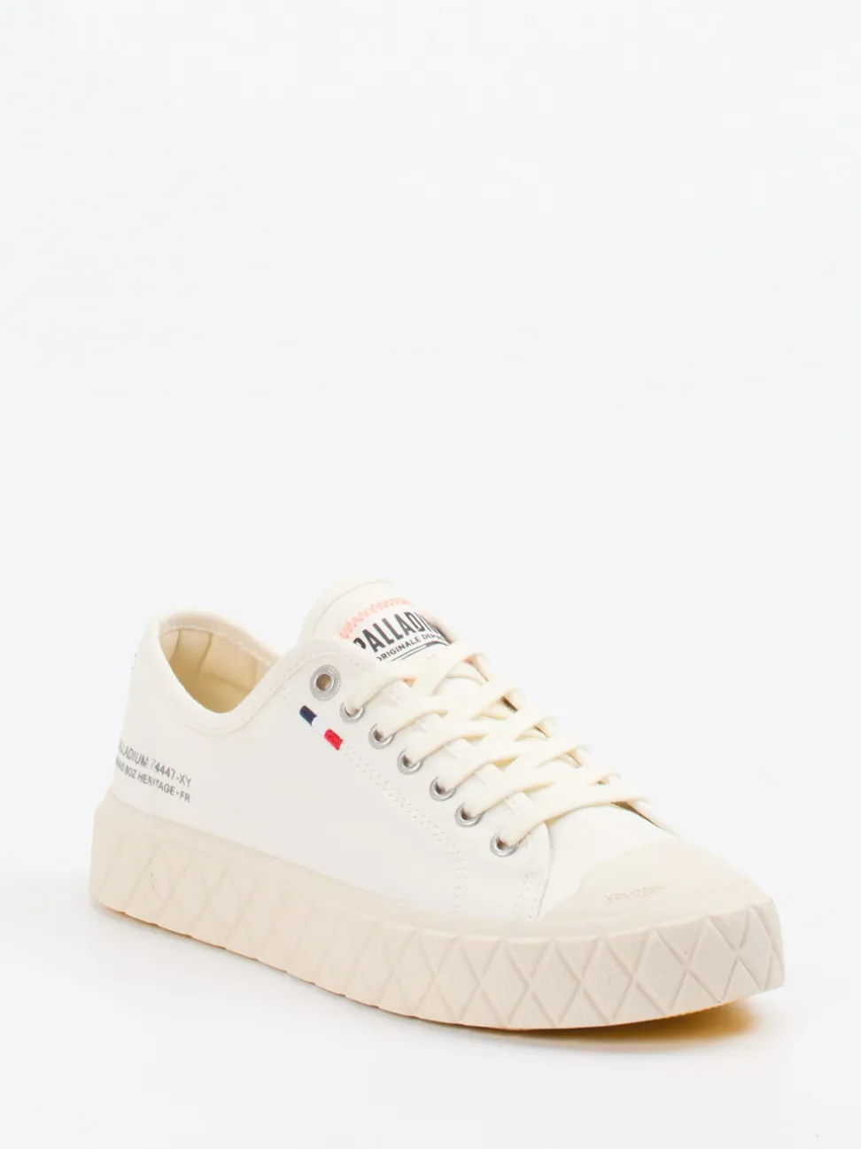 Palladium – Sneaker aus Canvas in Naturweiß