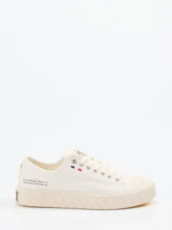 Palladium – Sneaker aus Canvas in Naturweiß