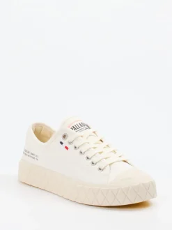 Palladium – Sneaker aus Canvas in Cremeweiß