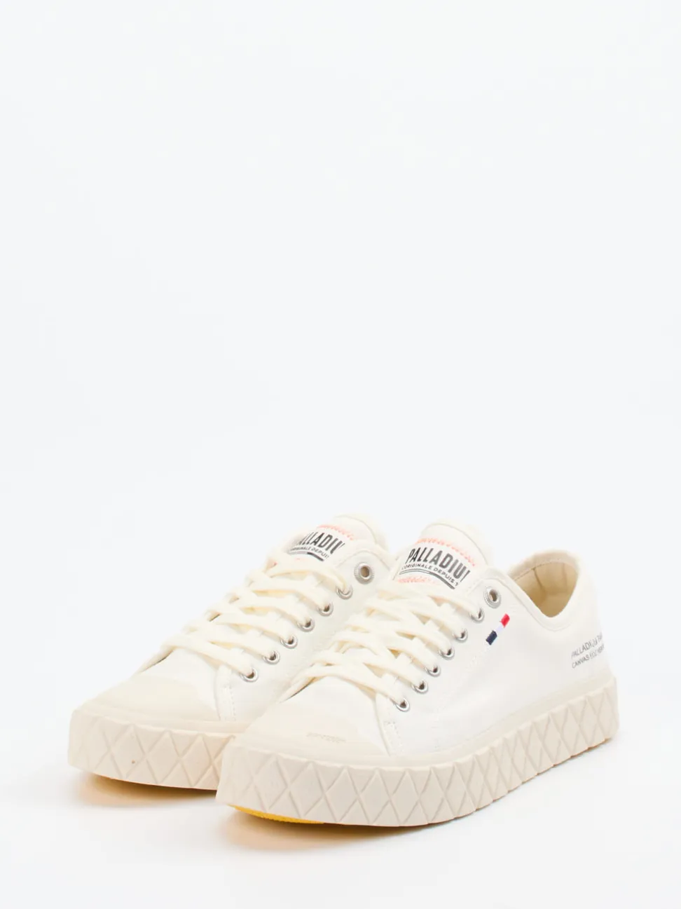 Palladium – Sneaker aus Canvas in Cremeweiß