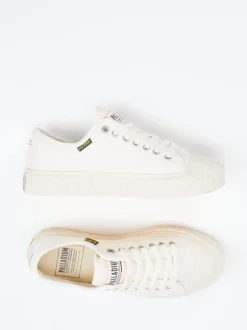 Palladium – Sneaker aus Canvas in Cremeweiß