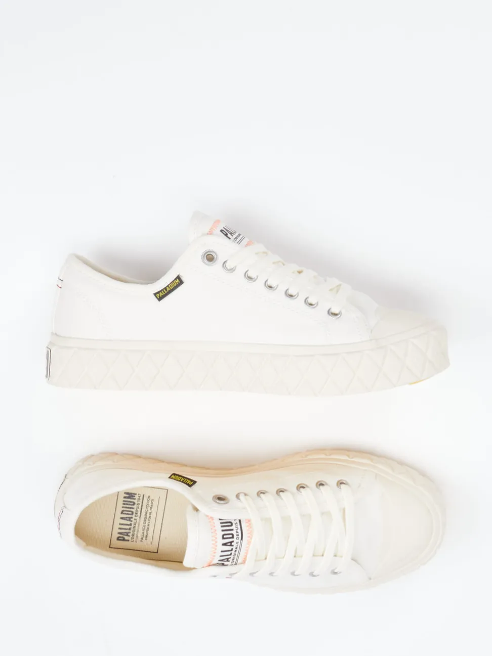 Palladium – Sneaker aus Canvas in Cremeweiß
