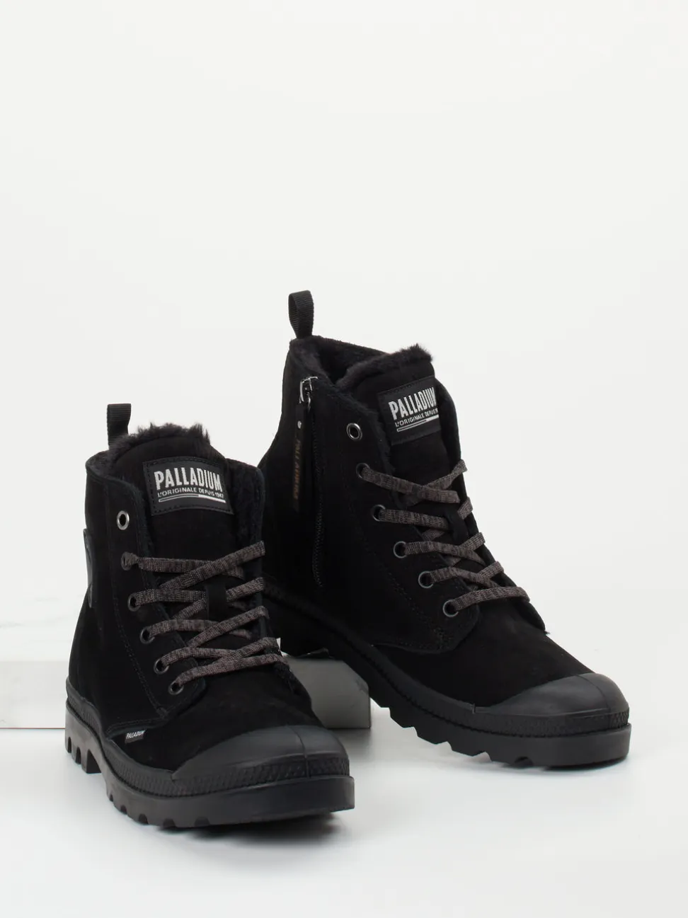 Palladium – Winterboots aus Nubukleder Schwarz