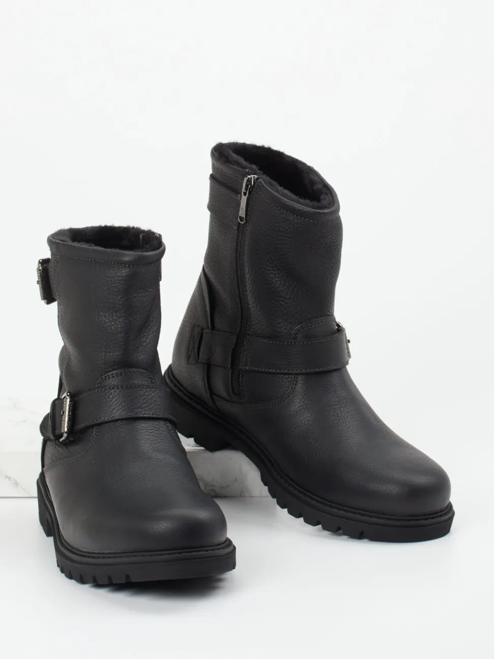 Panama Jack – Biker Boots aus Fettleder schwarz