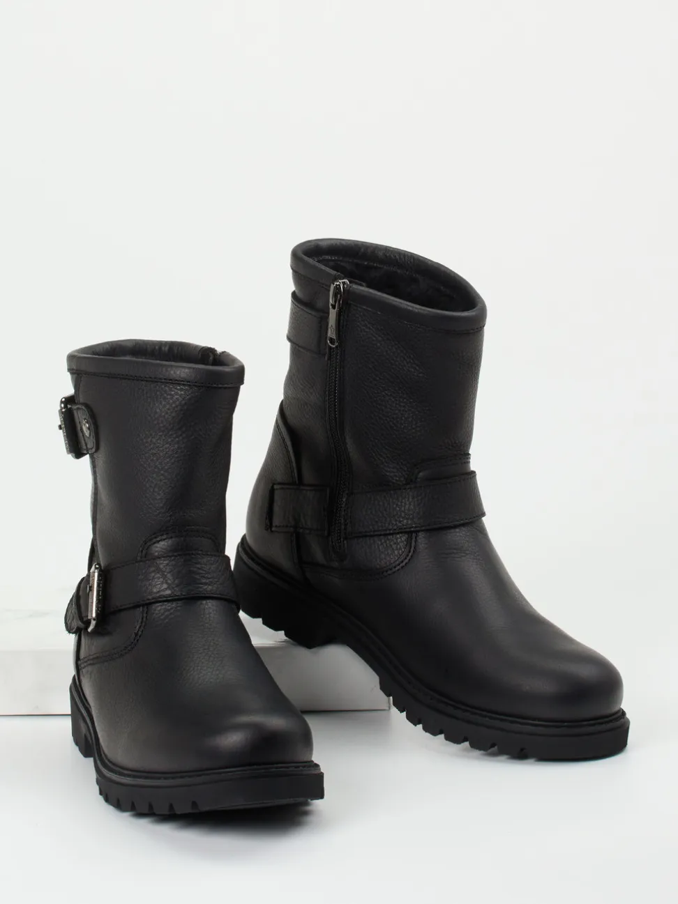 Panama Jack – Biker Boots aus Kalbleder Schwarz
