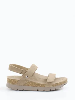 Panama Jack – Keilsandalette aus Veloursleder taupe