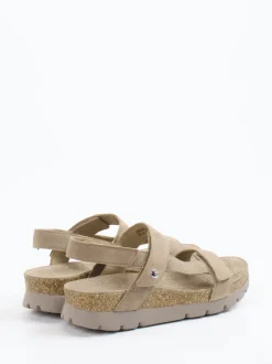 Panama Jack – Keilsandalette aus Veloursleder taupe