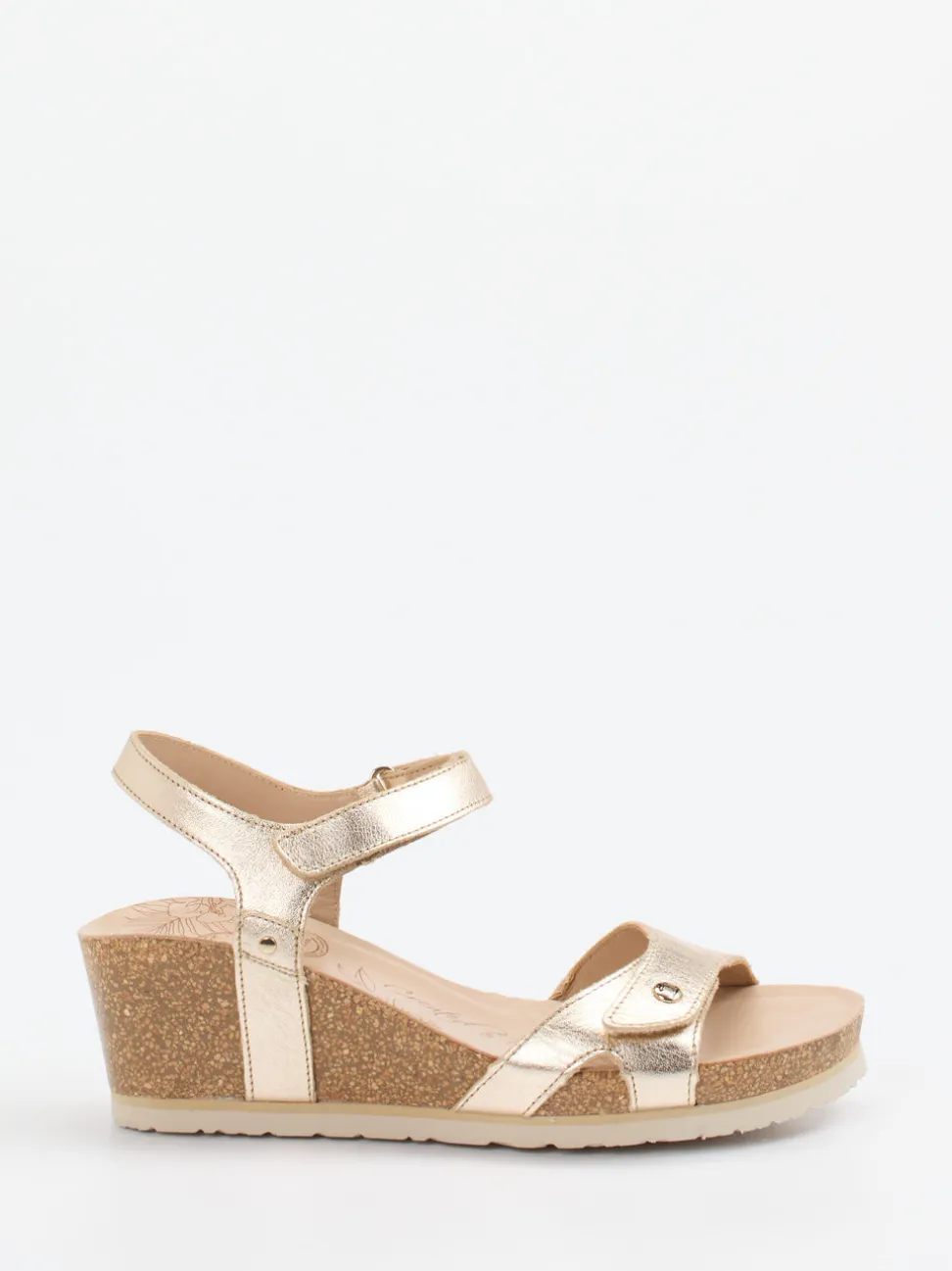 Panama Jack – Keilsandalette aus Metallicleder goldfarben