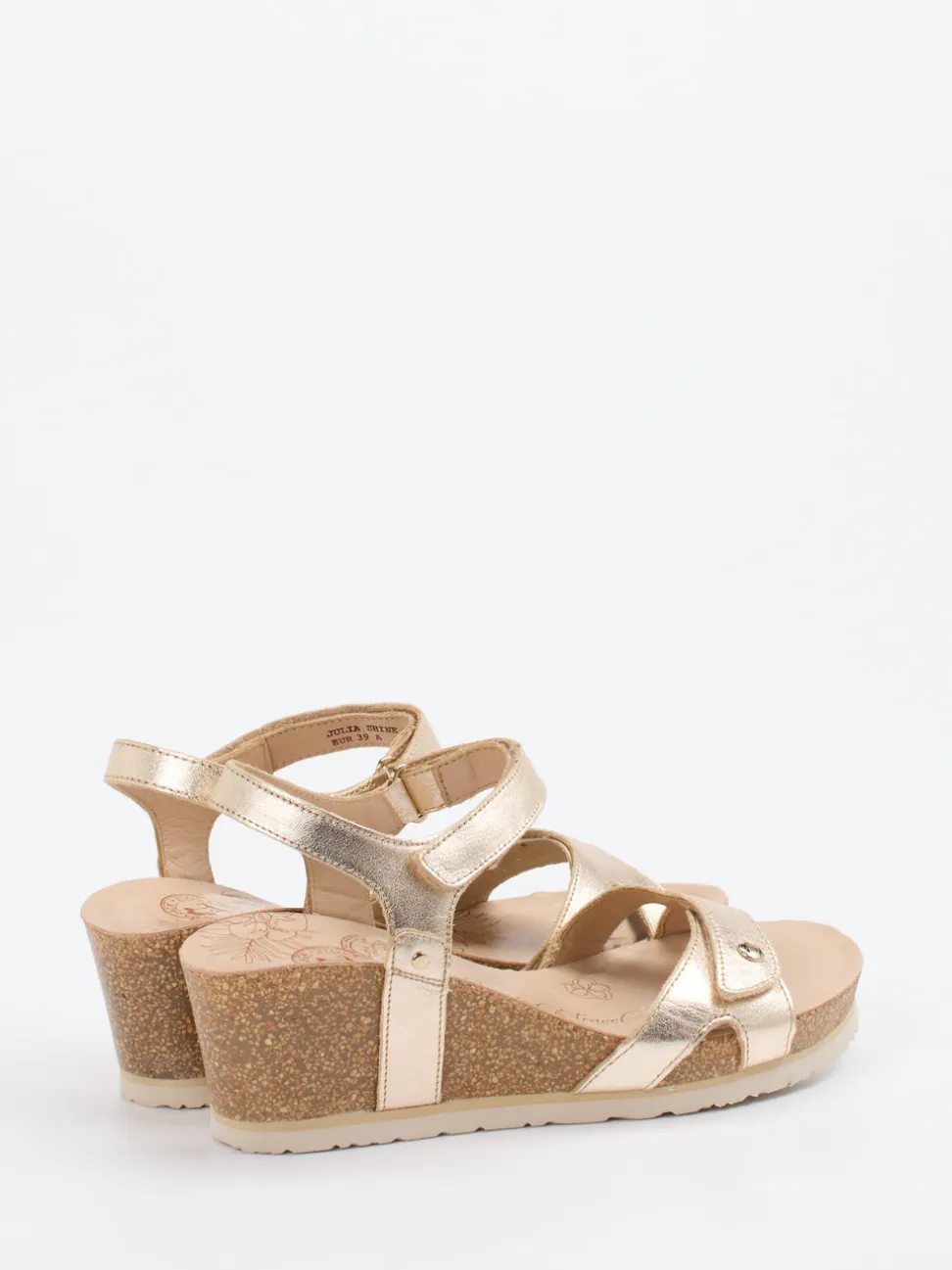 Panama Jack – Keilsandalette aus Metallicleder goldfarben