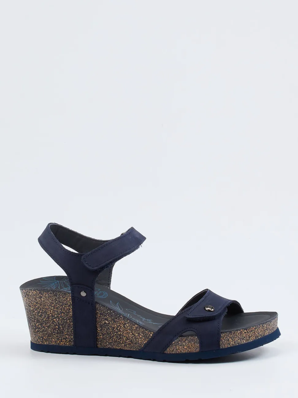 Panama Jack – Keilsandalette aus Nubukleder blau