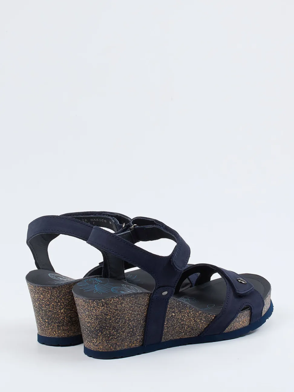 Panama Jack – Keilsandalette aus Nubukleder blau