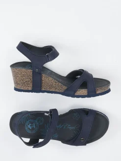 Panama Jack – Keilsandalette aus Nubukleder blau