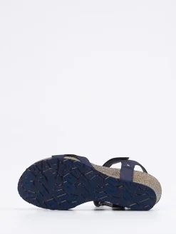 Panama Jack – Keilsandalette aus Nubukleder blau