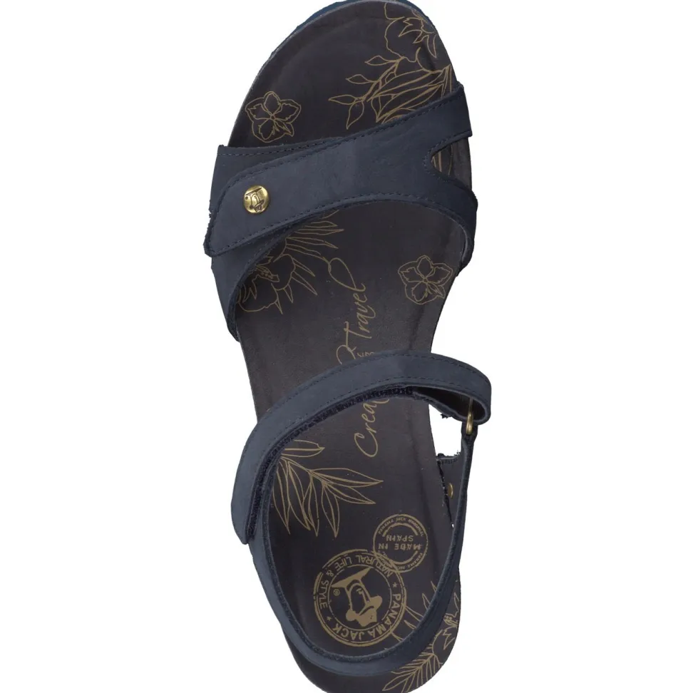 Panama Jack – Keilsandalette aus Nubukleder blau