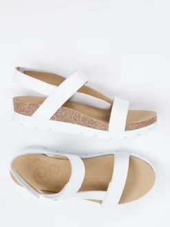 Panama Jack – Keilsandalette aus Lammleder weiß