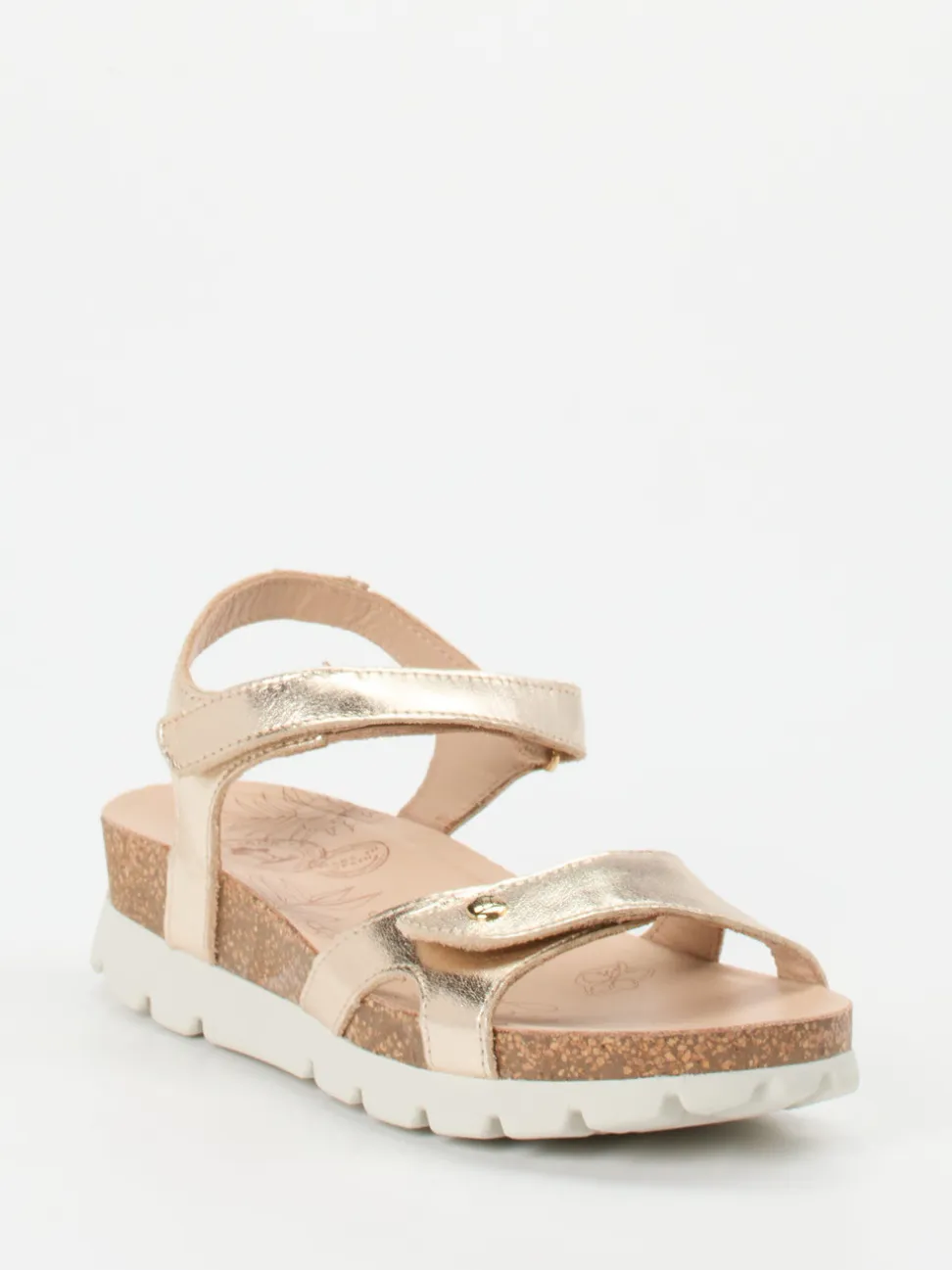 Panama Jack – Keilsandalette aus Kalbleder Gold