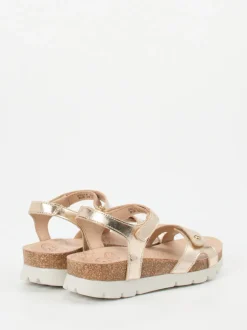 Panama Jack – Keilsandalette aus Kalbleder Gold