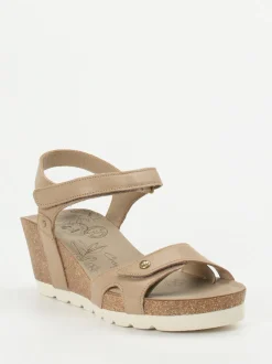 Panama Jack – Keilsandalette aus Lammleder braun