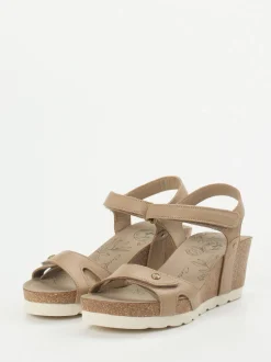 Panama Jack – Keilsandalette aus Lammleder braun