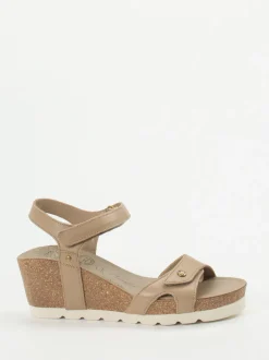 Panama Jack – Keilsandalette aus Lammleder braun