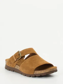 Panama Jack – Komfort-Pantolette aus Veloursleder cognac