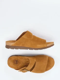 Panama Jack – Komfort-Pantolette aus Veloursleder cognac
