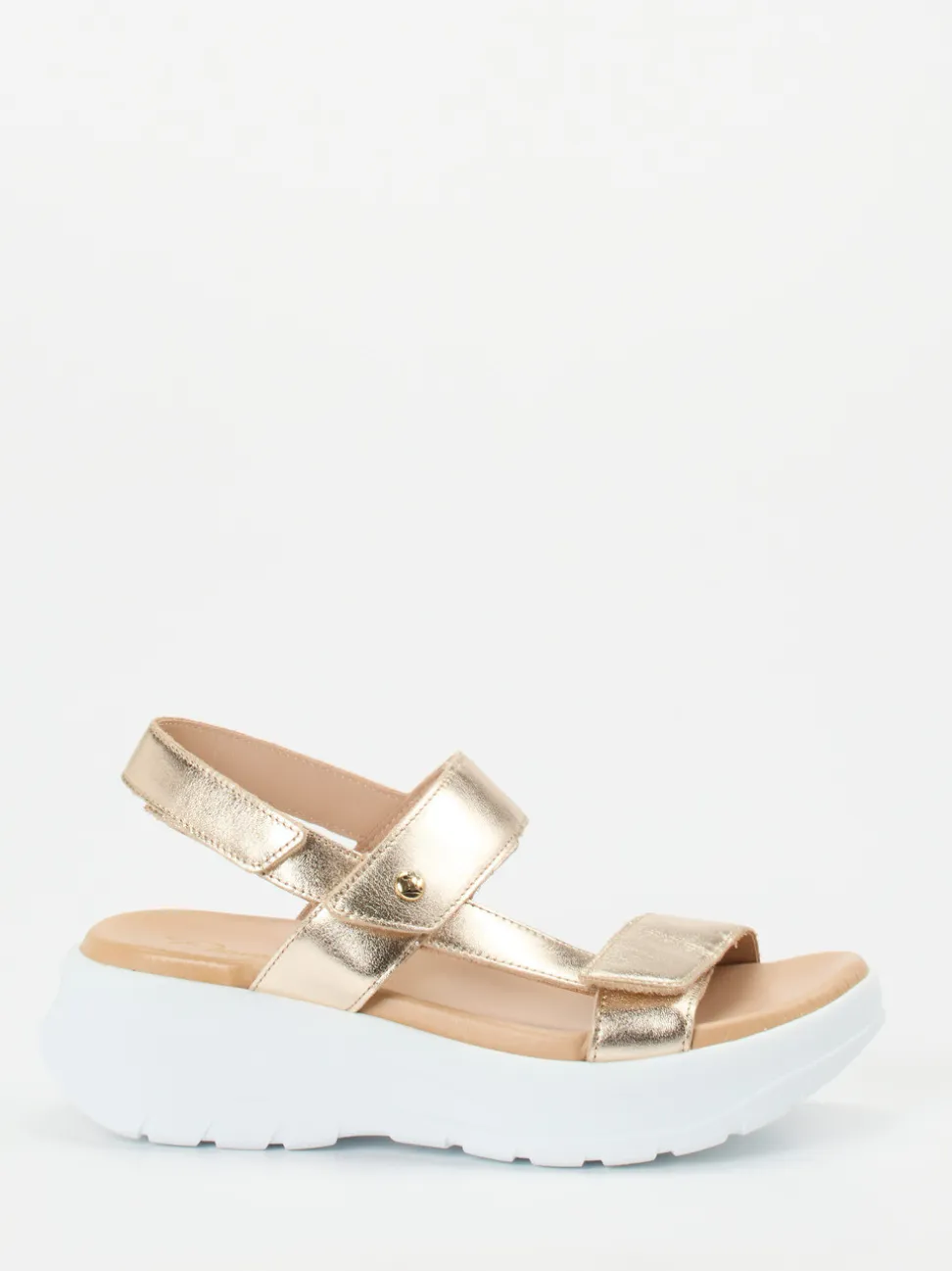 Panama Jack – Plateau-Sandalen aus Kalbleder goldfarben
